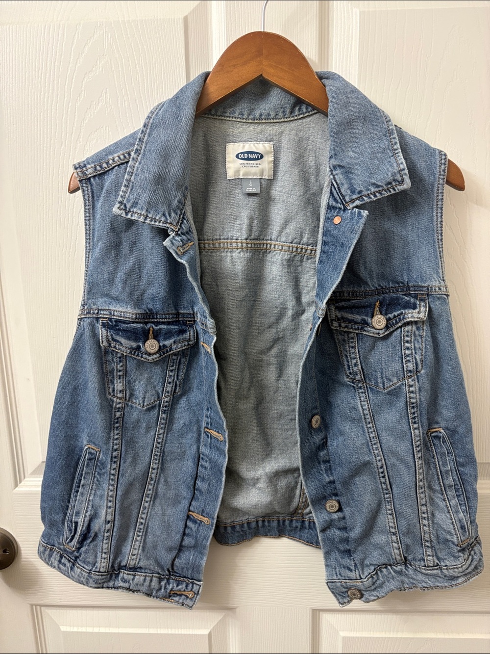 Old Navy Light Blue Denim Vest
